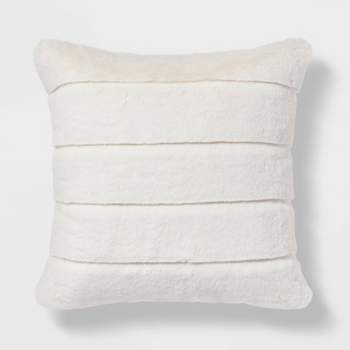 Square Faux Fur Channeled Decorative Throw Pillow - Threshold™