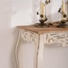 MOEPISY Antique White Console Table with Carved Details, Distressed Console Table - 3 of 4