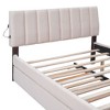 Okak Platform Bed Frame with Upholstered and LED Lights No Box Spring Needed Teddy Fleece Bed with Trundle - 4 of 4