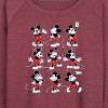 Women's - Disney - Mickey Mouse Different Poses Lightweight French Terry Wide Neck Long Sleeve Graphic Shirt - 2 of 4