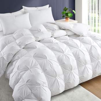 Puredown Luxury 800 Fill Power 93% White Goose Down Comforter for Winter Cotton Cover