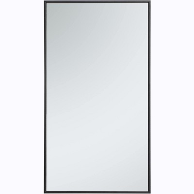 Elegant Lighting Metal frame rectangle mirror 20 inch in Black