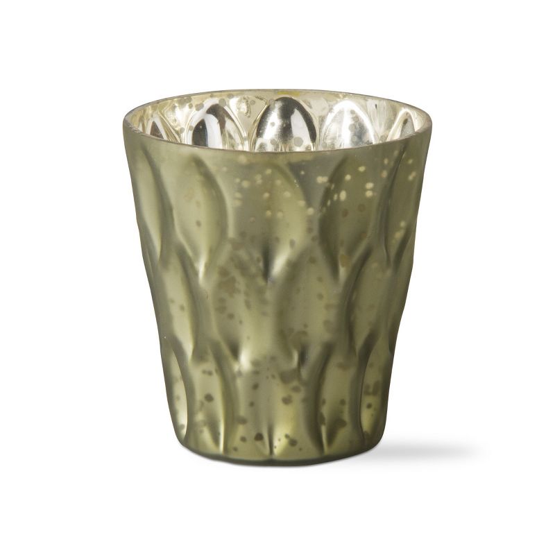 tagltd Diamond Spruce Green Glass Tealight Candle Holder, 3.75L x 3.75W x 4.0H inches, 1 of 3