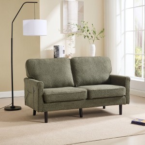 Mid-Century Modern Love Seat: 2-Seater with USB and Washable Pillow - 1 of 4