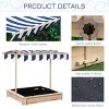 INFURNIC Baby Activity Gyms Wooden Sandbox with Adjustable Canopy and Foldable Bench Seats for Outdoor Play, Blue, 41.8"*41.8"*47.8" - 2 of 4