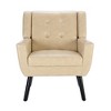 CENGHU Leather Material Ergonomics Accent Chair, Modern Upholstered Living Room Chair With Black Legs, for Indoor Home - 3 of 4