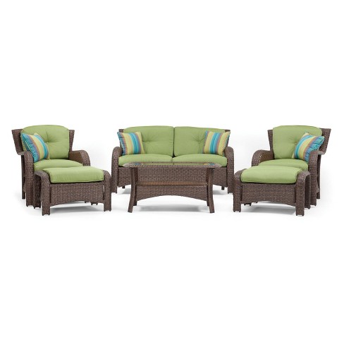 La Z Boy Outdoor Sawyer 6pc Wicker Outdoor Seating Set With