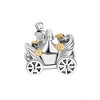 Bride Groom Carriage Wedding Charm European Bead Sterling Silver Ginger Lyne Collection - 2 of 4