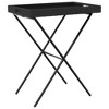 Folding Tray Table Black Flat PE rattan Small Foldable - 2 of 4