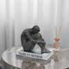 Itopfox Resin Sitting Man Sculpture 1 Piece Abstract Bronze Statue for Home Office Shelf Table Decor Gift 9.25 x 5.25 x 7.5 Inch - 4 of 4