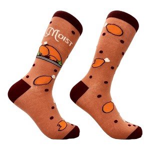 Crazy Dog T-Shirts Men's Moist Socks Funny Thanksgiving Turkey Dinner Novelty Joke Footwear - 1 of 4