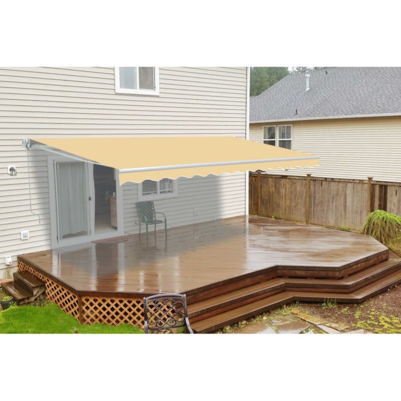 ALEKO 13 x 10 feet Retractable Motorized Home Patio Canopy Awning White Frame 13'x10', 5 of 15