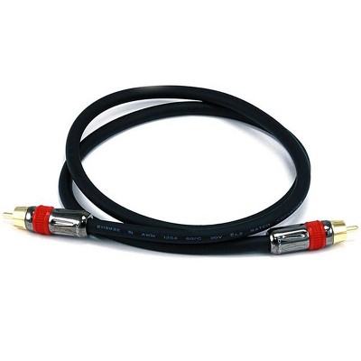 Monoprice Digital Coaxial Audio Cable - 3 Feet - Black | High Quality RG6 RCA CL2 Rated, Gold plated