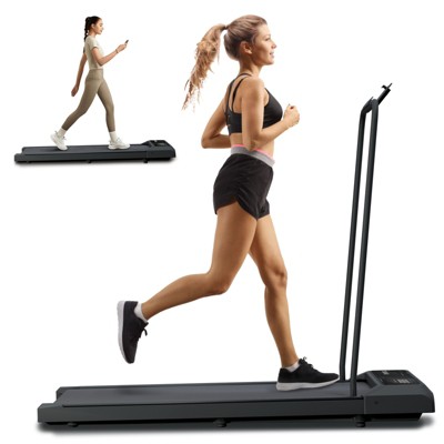 VisioGear Home Gyms, Home Foldable Treadmills with Handle for Living Room, Black, 43.1"*18.5"*4.3"