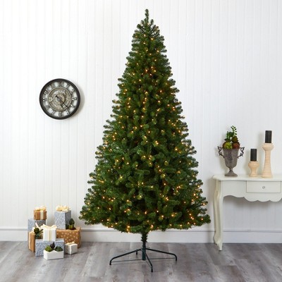 9-Foot Green Fir Artificial Christmas Tree with Clear Lights