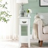 Costway 2 Tier End Bedside Sofa Side Table Narrow Nightstand w/Drawer &Shelf White - image 4 of 4