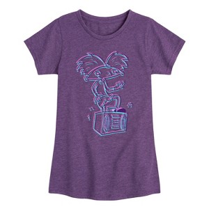 Girls' - Hey Arnold! - 3D Arnold Fitted Short Sleeve Graphic T-Shirt - 1 of 4