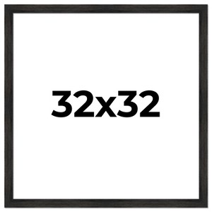 PosterPalooza | 32x32 Wide Barnwood Picture Frame, UV Acrylic, 6 Finishes - Grey, Brown, White, and Black - 1 of 4