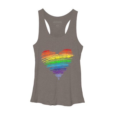 Adult Design By Humans Love Wins Rainbow Blended Heart Pride By KangThien Racerback Tank Top
