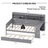 KTMBDW Twin/Full Size Daybed with Storage Shelves and Trundle Bed, Wooden Bed with Study Desk for Bedroom, Guest Room, No Boxing Spring Needed - 4 of 4