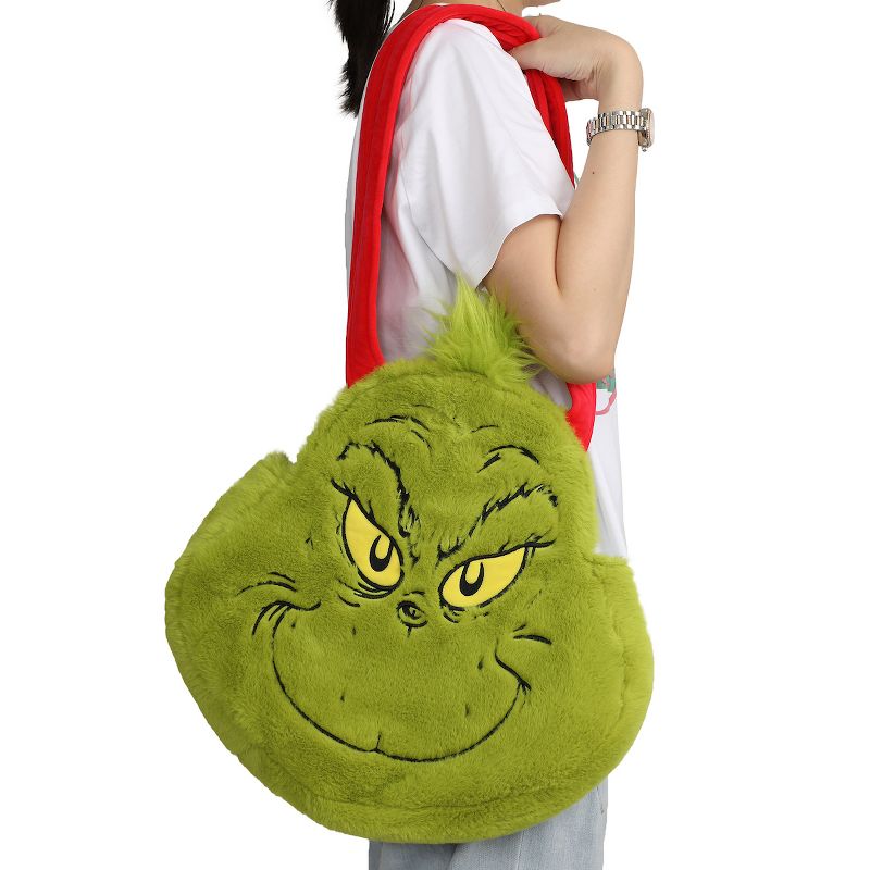 The Grinch 3D Plush Tote Bag With Drop Handle, 5 of 6
