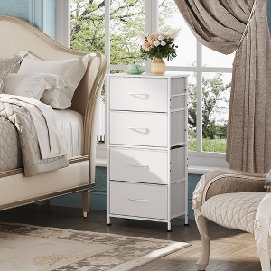 Dresser 4-Drawer Fabric Storage Tower Organizer for Bedroom, Hallway, Entryway, Closets with Steel Frame, Wood Top, Easy Pull Handle - 1 of 4