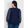 Avenue Women's Plus Size Melody Blouson Sleeve Top - image 3 of 4