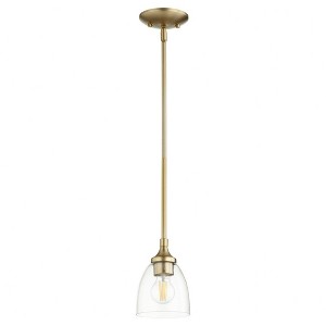 Quorum Lighting Enclave 1-Light Mini Pendant, Aged Brass, 5.5W, 7H, Stem Hanging, Dry Rated - 1 of 1