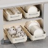 EcoSummer Pull Out Cabinet Organizer, Carbon Steel Expandable Drawer Shelf, Flat Mesh, Cream White, Home/Office. - 2 of 4
