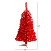 3ft. Red Artificial Christmas Tree with 50 LED Lights & 118 Branches – Bold Festive Holiday X-Mas Accent - 2 of 4