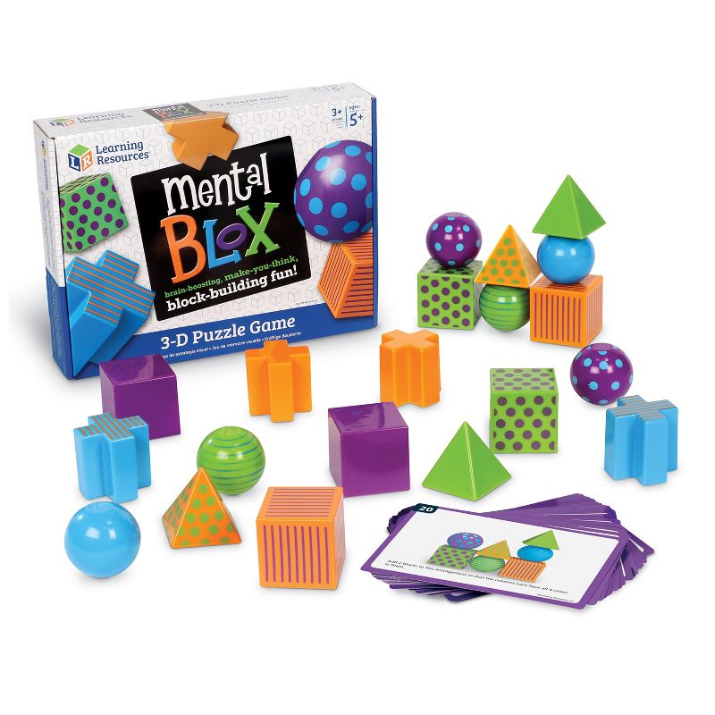Learning Resources Mental Blox Critical Thinking Game, 20 Blocks, 20 Activity Cards, Ages 5+, 1 of 11