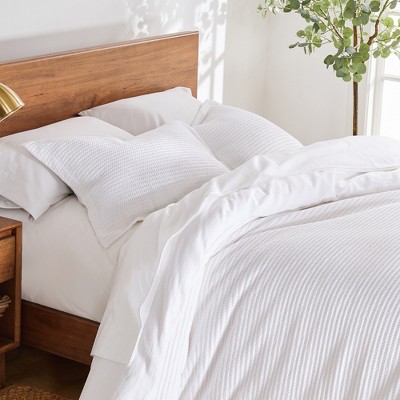 King White Organic Cotton Waffle Weave Bedspread Set