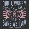 Men's Harry Potter Luna You’re Just As Sane as I Am Pull Over Hoodie - 2 of 4
