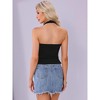 INSPIRE CHIC Women's Halter Sweetheart Neck Backless Sleeveless Cropped Top - 3 of 4