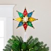 Northlight 8" Pre-Lit Red and Green Crystal 8-Point Star Christmas Tree Topper - Clear Lights - 2 of 4