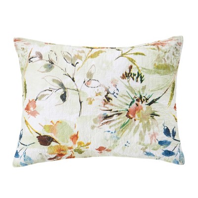 White Cotton King Quilt Set with Floral Design