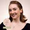 GILDED 1/4 Carat Total Weight Diamonds Swirl Cross Pendant-Necklace in 10KT White Gold or 925 Sterling Silver, Natural Round-Cut Diamond, 18" Chain - 3 of 4
