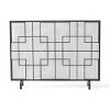 VYNXARIA Modern Single PanelIron Fire Screen,With fine diamond mesh and a simple finish,Black+Silver - 3 of 4