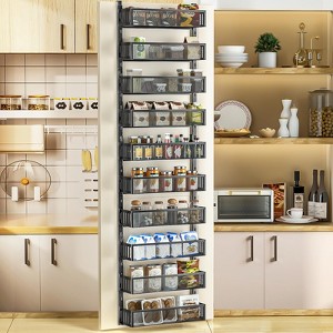GustoWave 10-tier Over The Door Pantry Organizer with Mesh Baskets, Adjustable & Stable Hanging Spice Rack - 1 of 4