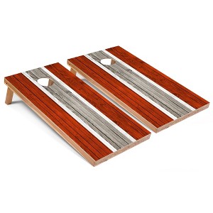 Skip's Garage Orange Striped Cornhole Board Set, Includes 2 Boards, 8 Bags & Optional Accessories - 1 of 4