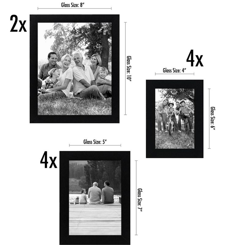 Americanflat Picture Frame Set of 7 Pieces with tempered shatter-resistant glass - Available in a variety of sizes and styles, 2 of 8