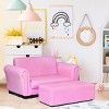 Infans Pink Kids Sofa Armrest Chair Couch Lounge Children Birthday Gift w/ Ottoman New - image 3 of 4