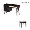 39" Dressing Table with Stool Makeup Vanity Set, Wood Vanity Desk with 4 Drawers, Storage Space-Maison Boucle - 4 of 4
