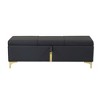 NicBex Bench for Bedroom Upholstered PU Storage Ottoman with Metal Legs for Bedroom,Living Room, Black - image 3 of 4