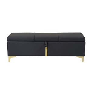 NicBex Storage Ottoman Bench for Bedroom,15.6 Inch Wide Modern Storage Bench with Metal Legs,Ottoman for Living Room,Bedroom,Entryway,Black - 1 of 4