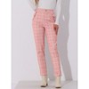 INSPIRE CHIC Women's Vintage Tartan Plaid Elastic Waist Straight Long Trousers - 3 of 4