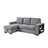 Mid-Century Modern L-Shaped Sectional Sofa with Pull-Out Bed, USB & Storage Chaise - 4 of 4