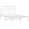 vidaXL 12" White Full Size Metal Bed Frame with Headboard No Mattress - 2 of 4