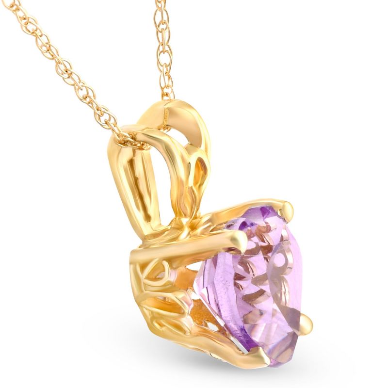 Pompeii3 7mm Women's Heart Pendant in Amethyst 14k White, Rose, or Yellow Gold Necklace, 2 of 5