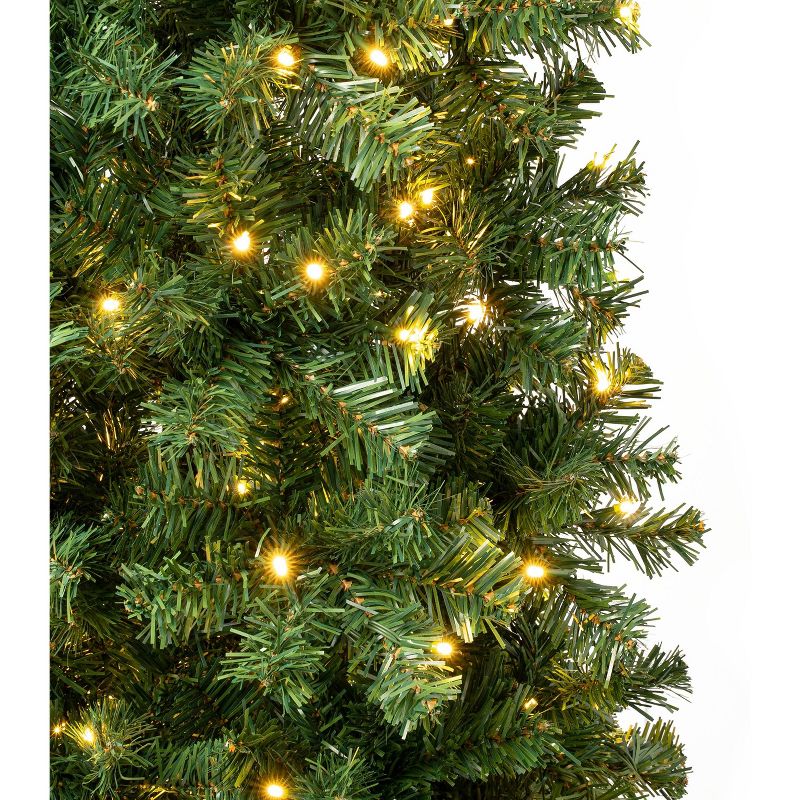 National Tree Company First Traditions Pre-Lit LED Slim Linden Spruce Artificial Christmas Tree Warm White Lights, 4 of 6